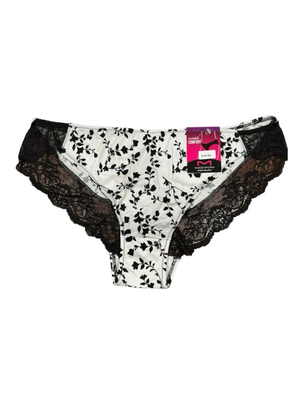 Maidenform 174 Womens Comfort Devotion Lace Back Tanga Panty XXL Floral Delight